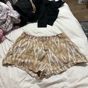 Aerie Tan and White Shorts